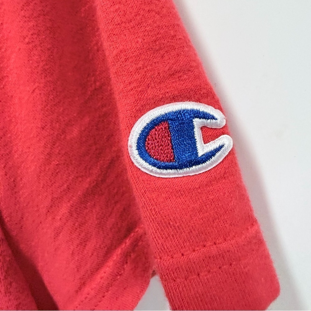 Champion 90's Vintage 100% Cotton T-Shirt Red Size Medium - Picture 3 of 10